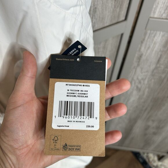 The North Face Freedom Bibs Medium White Dune Waterproof Size M NWT - Picture 6 of 15